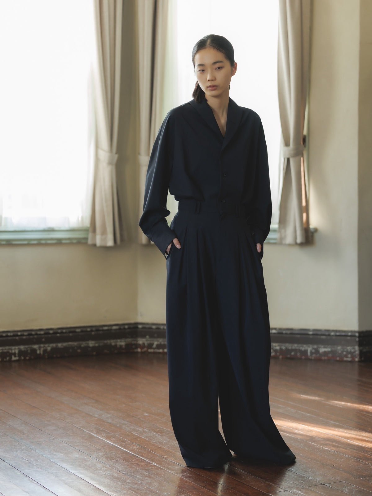 2tuck so wide pants (navy)