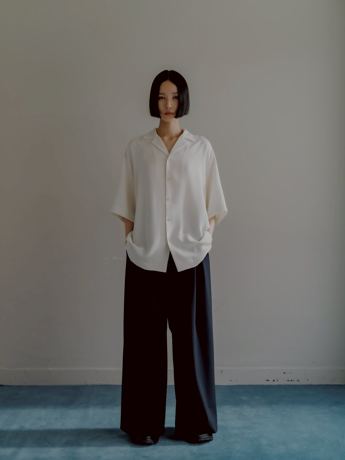 open collar shirts(white)