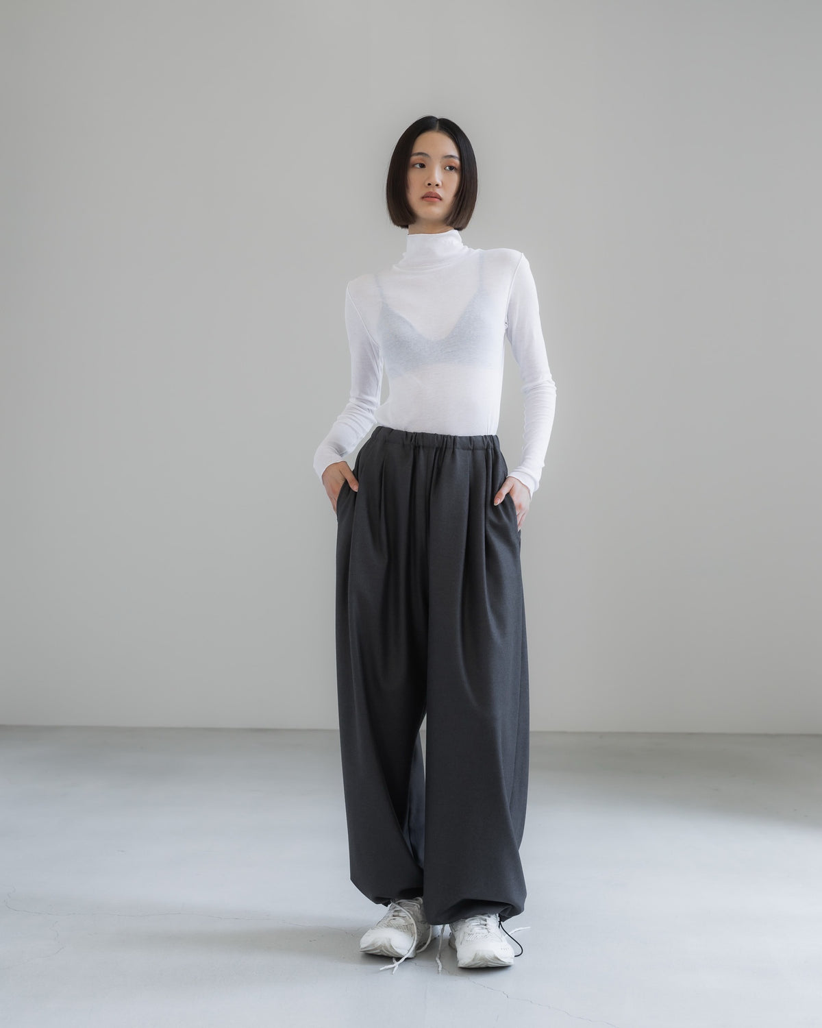 double brushed pants (gray)