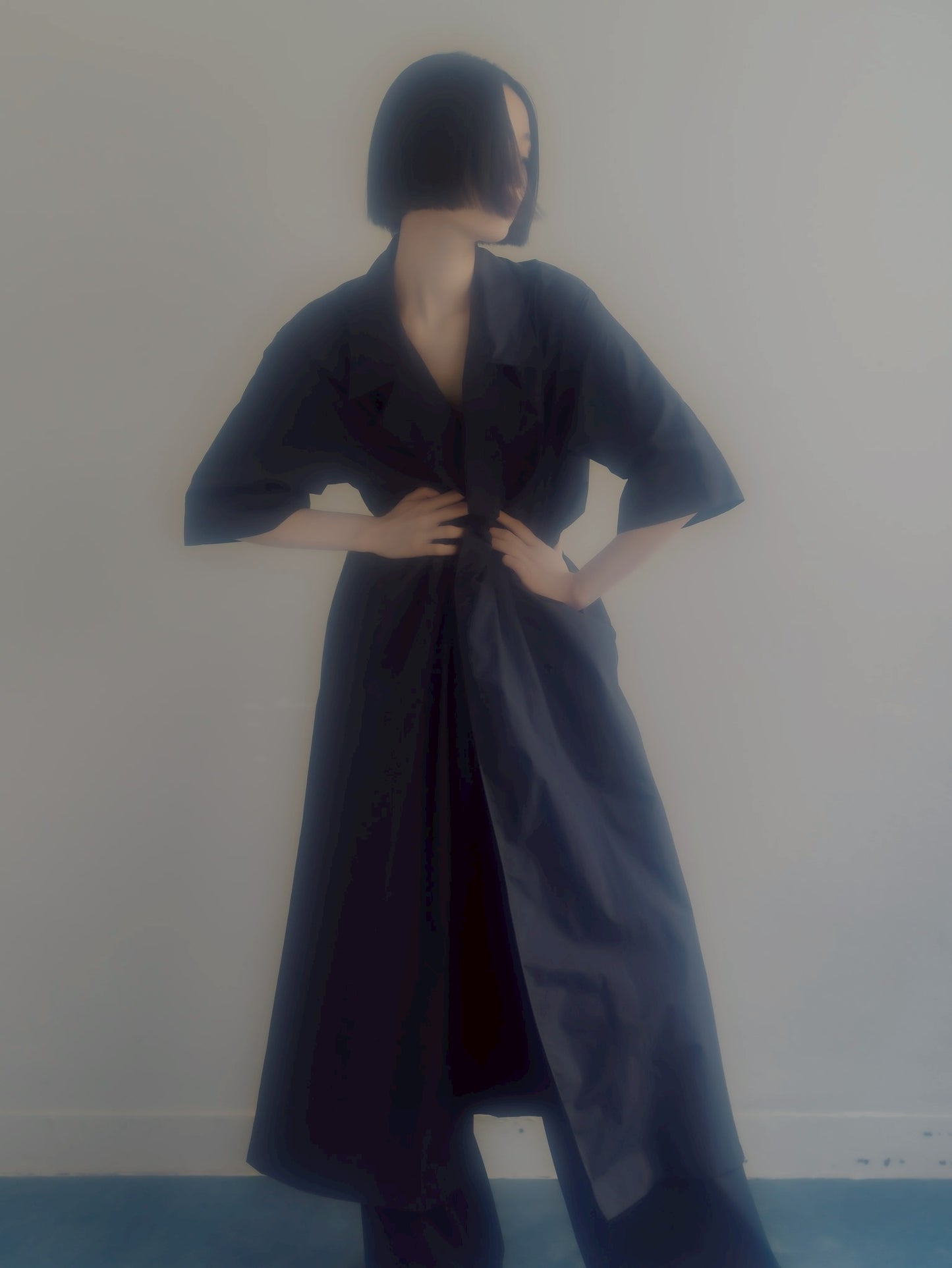 half sleeve coat (navy)