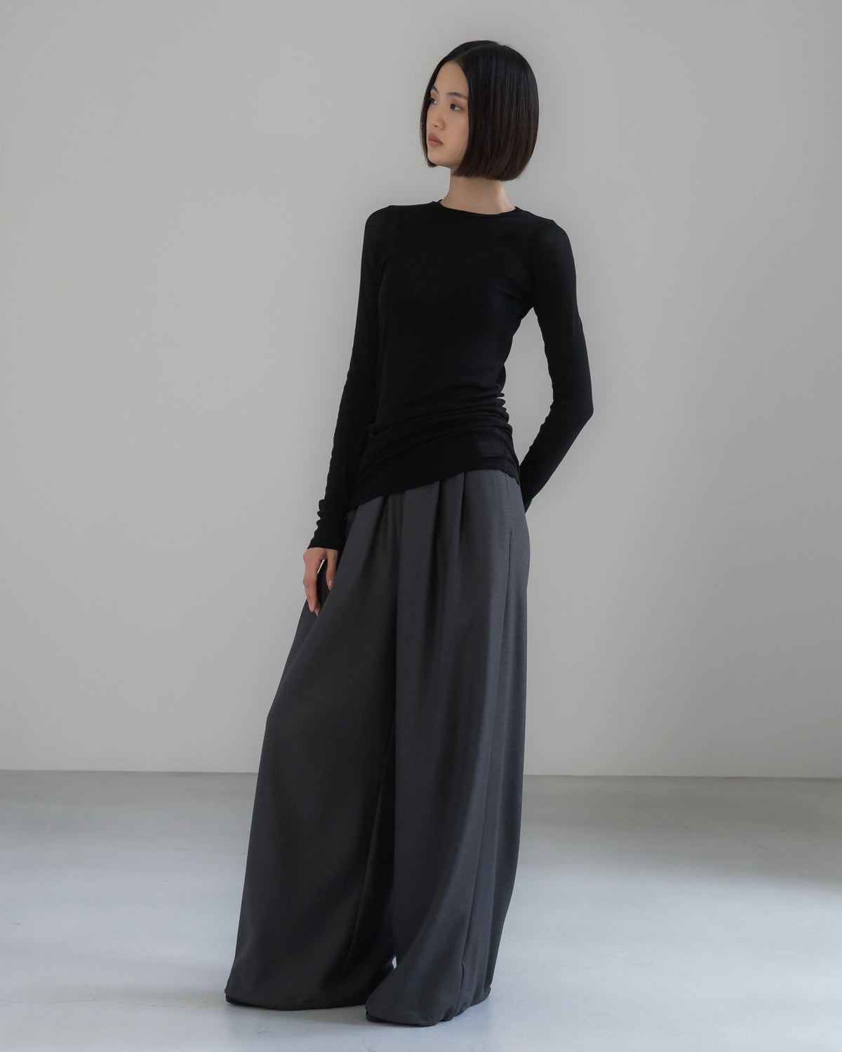double brushed pants (gray)