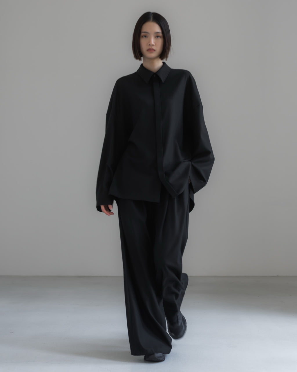 double brushed pants (black)