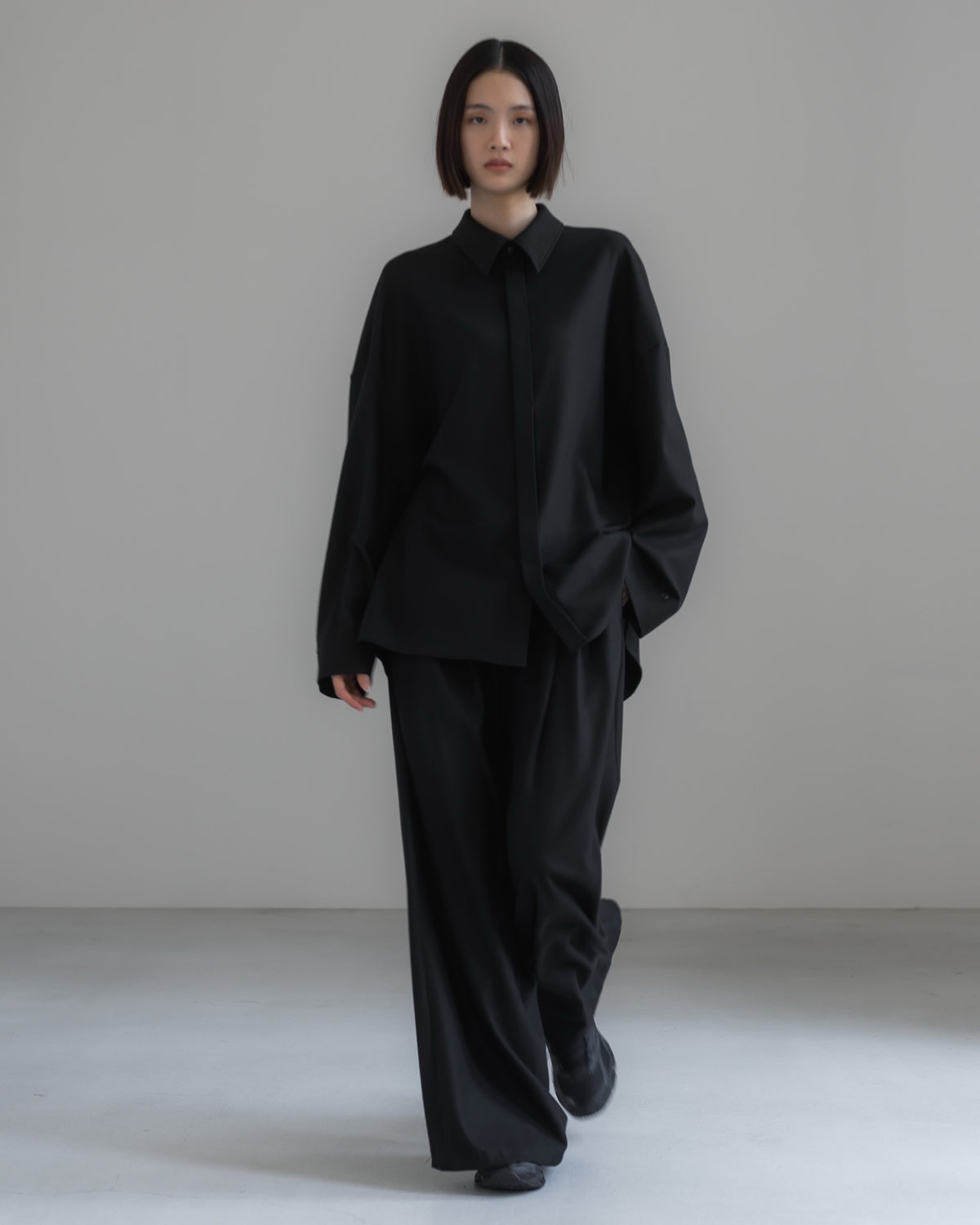 double brushed pants (black)