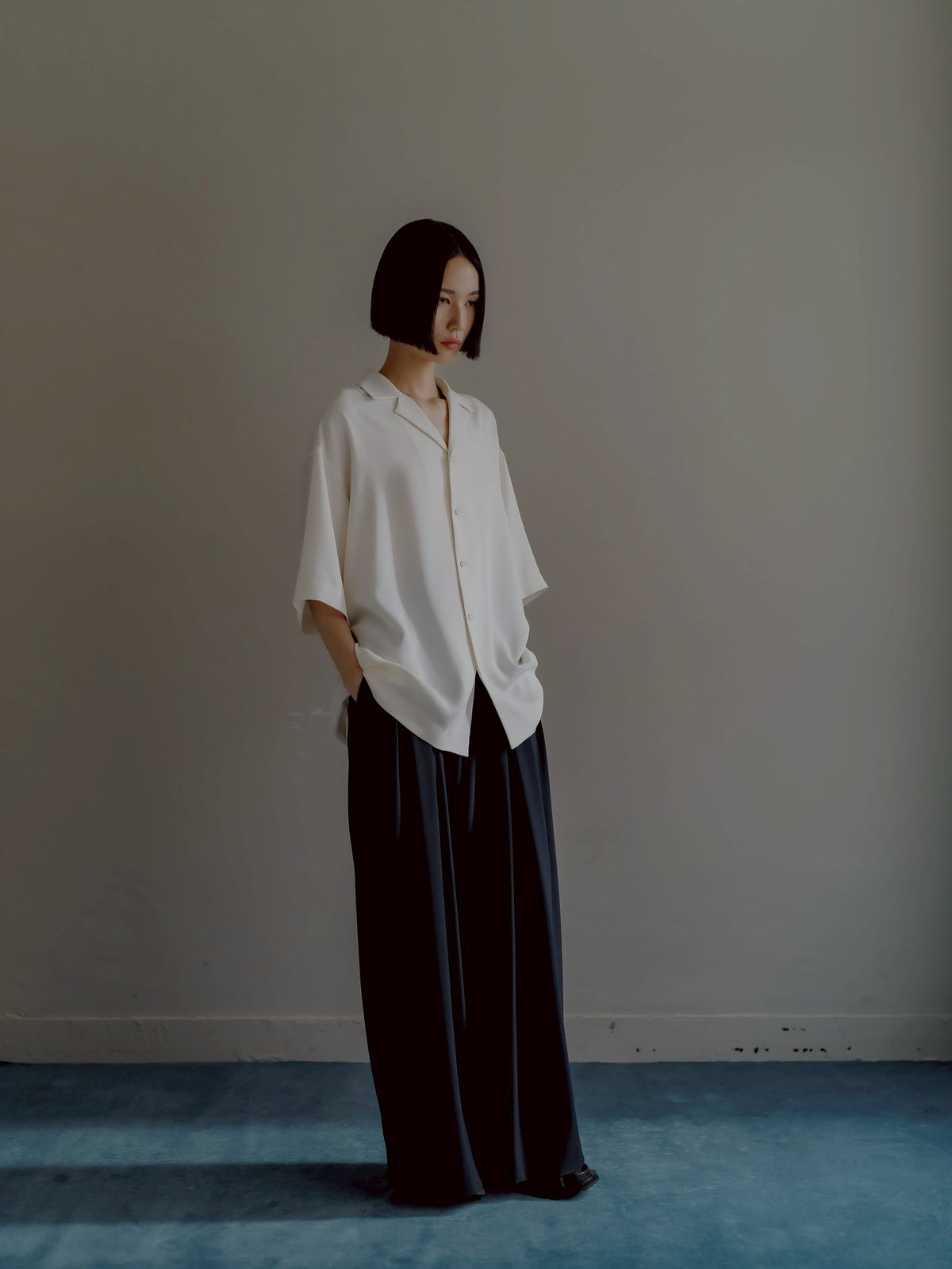 open collar shirts(white)