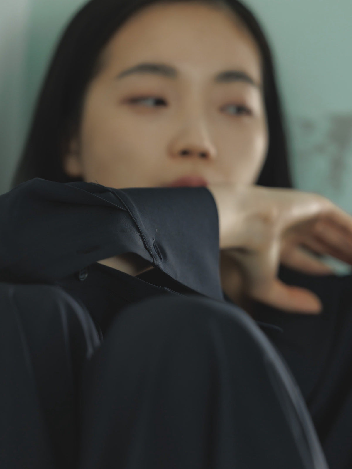 shawl collar shirt jacket (navy)