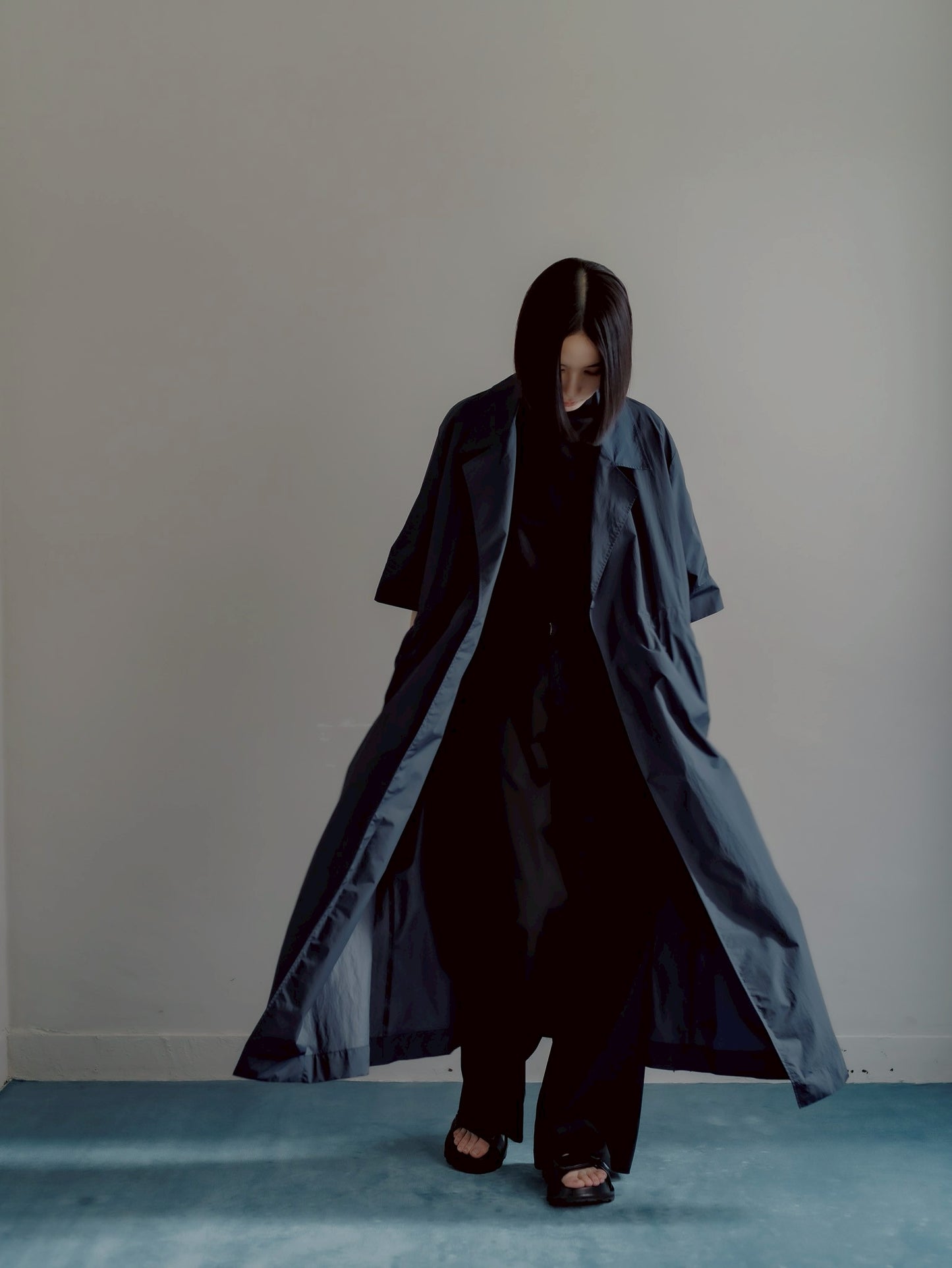 half sleeve coat (navy)