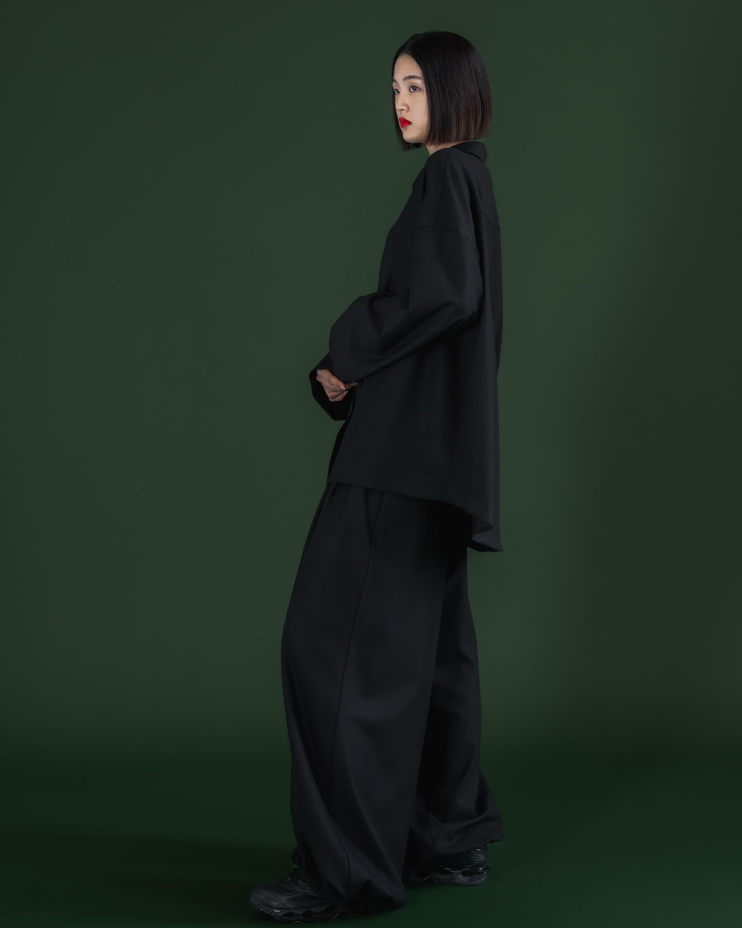 pre order / double brushed shirt (black)