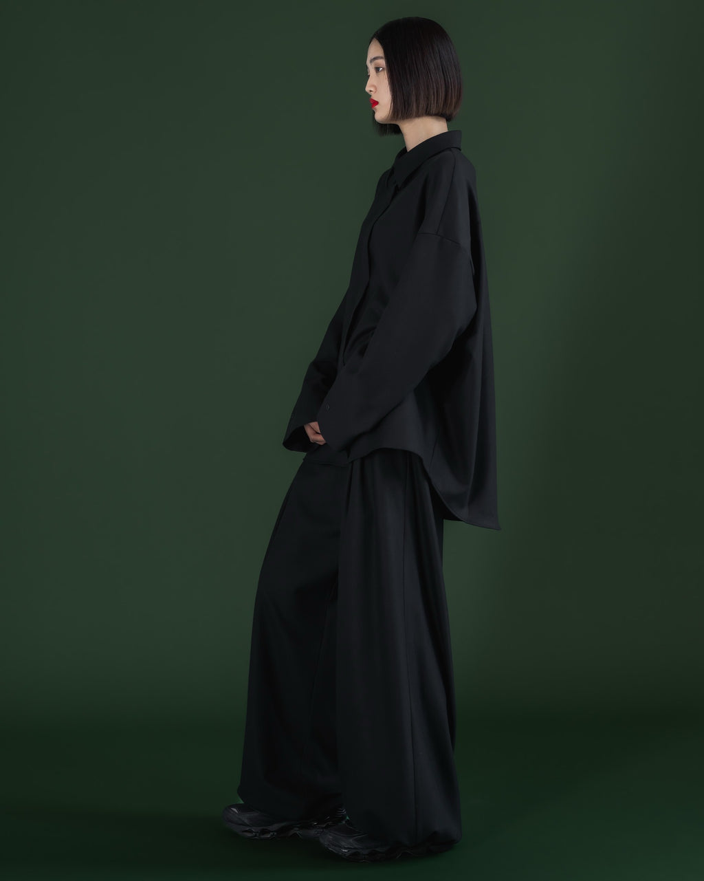 double brushed pants (black)