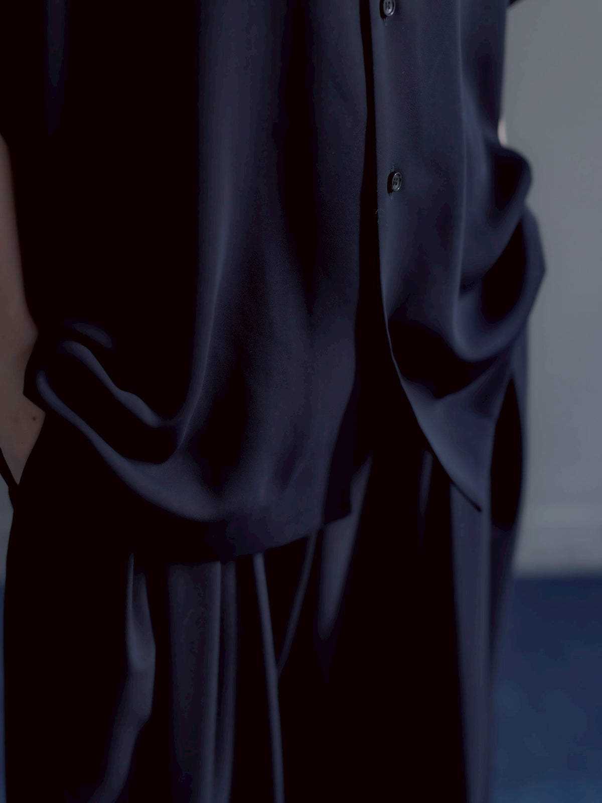 open collar shirts(navy)