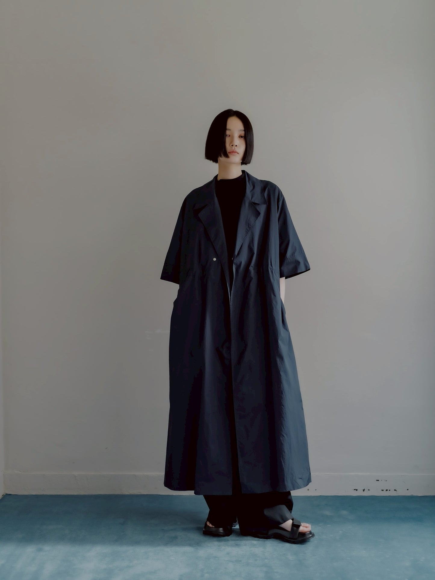 half sleeve coat (navy)