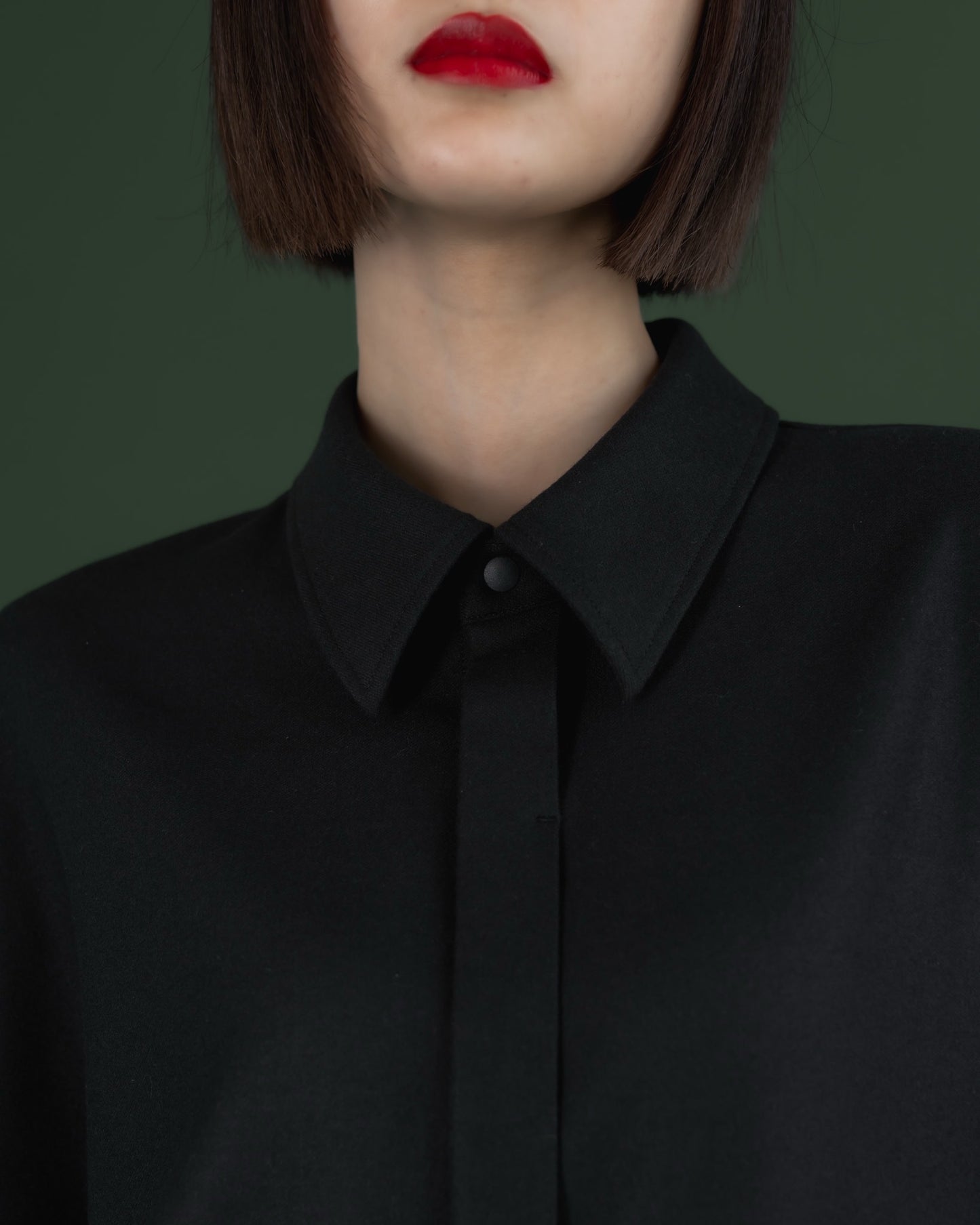 pre order / double brushed shirt (black)