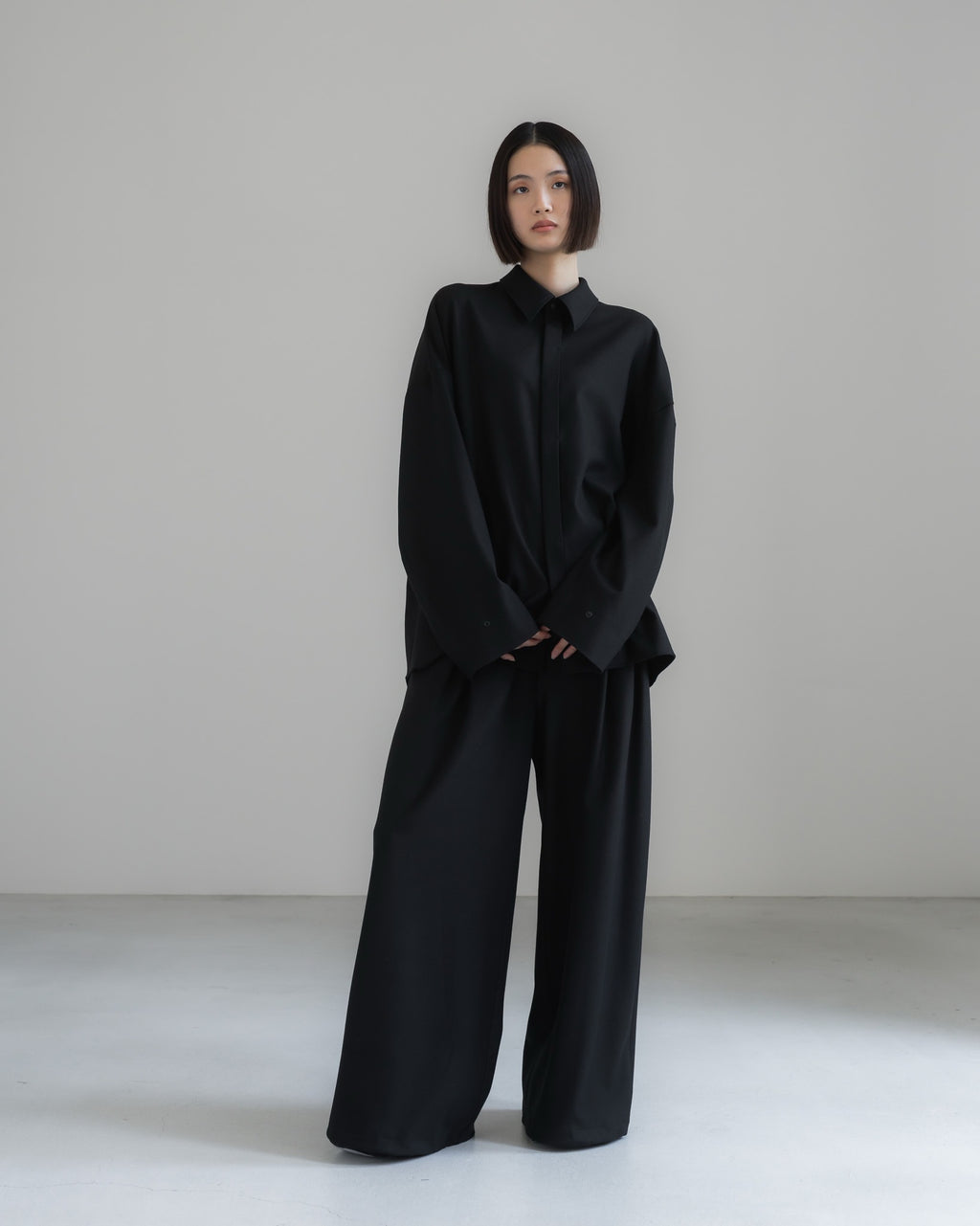 double brushed pants (black)