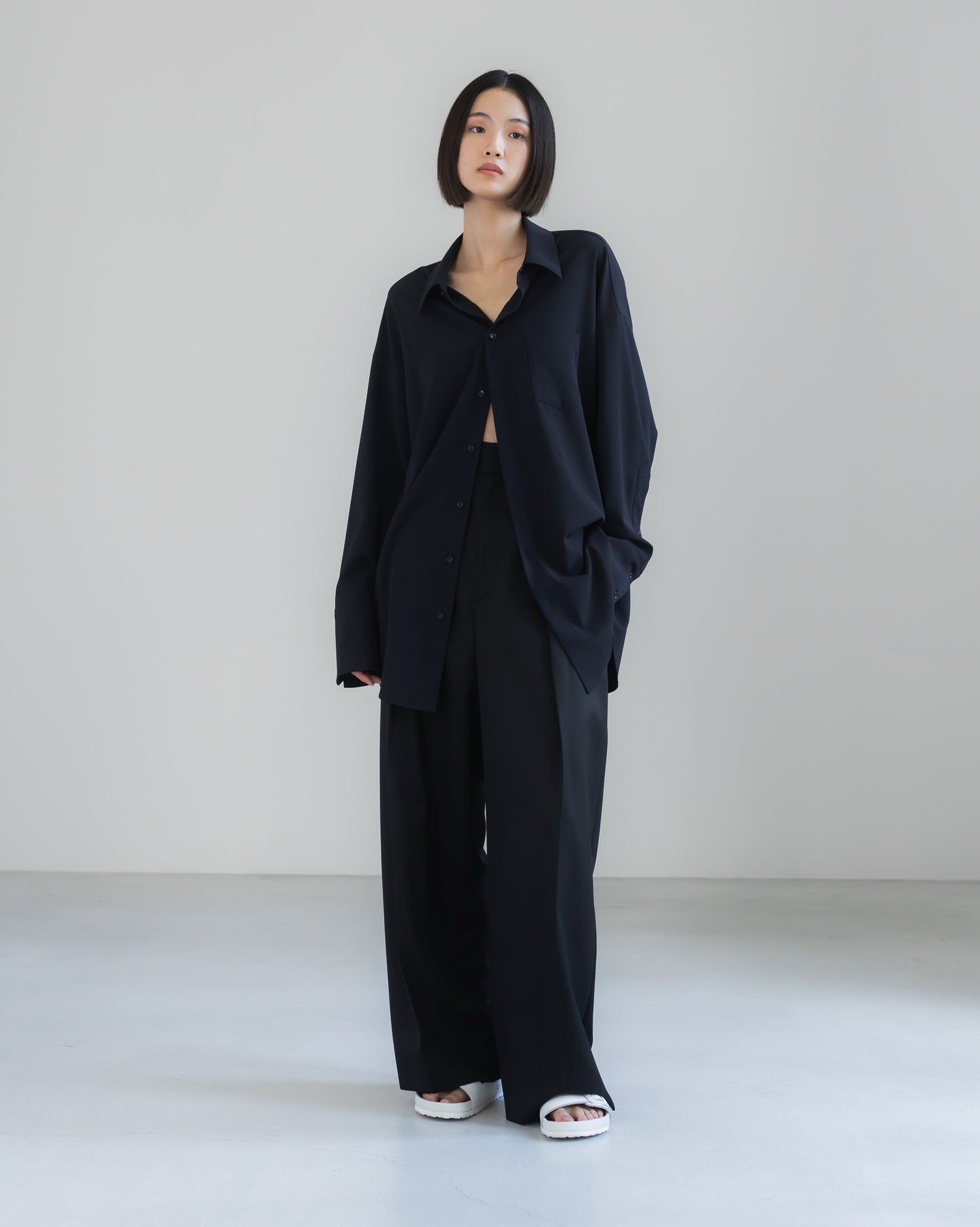 pre order / double brushed shirt (black)