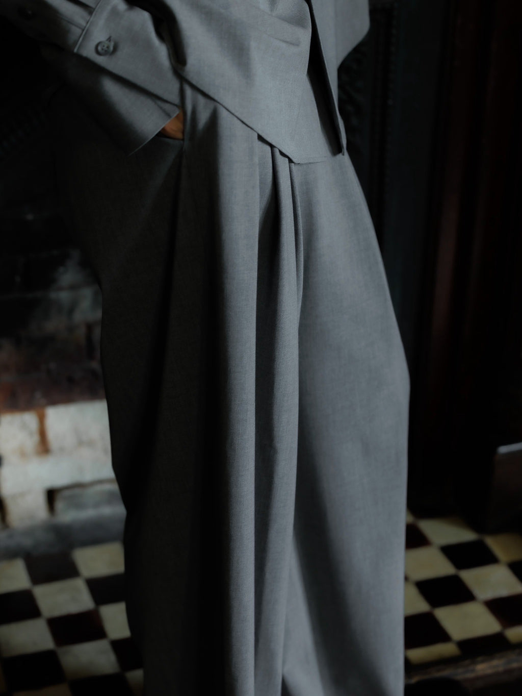 2tuck so wide pants (gray)