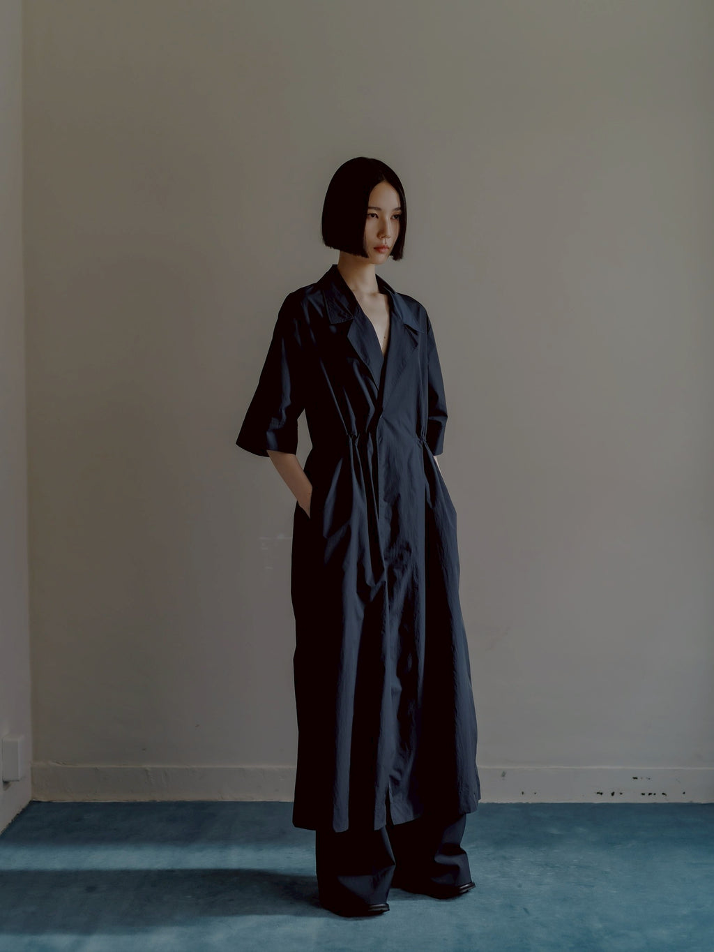 half sleeve coat (navy)