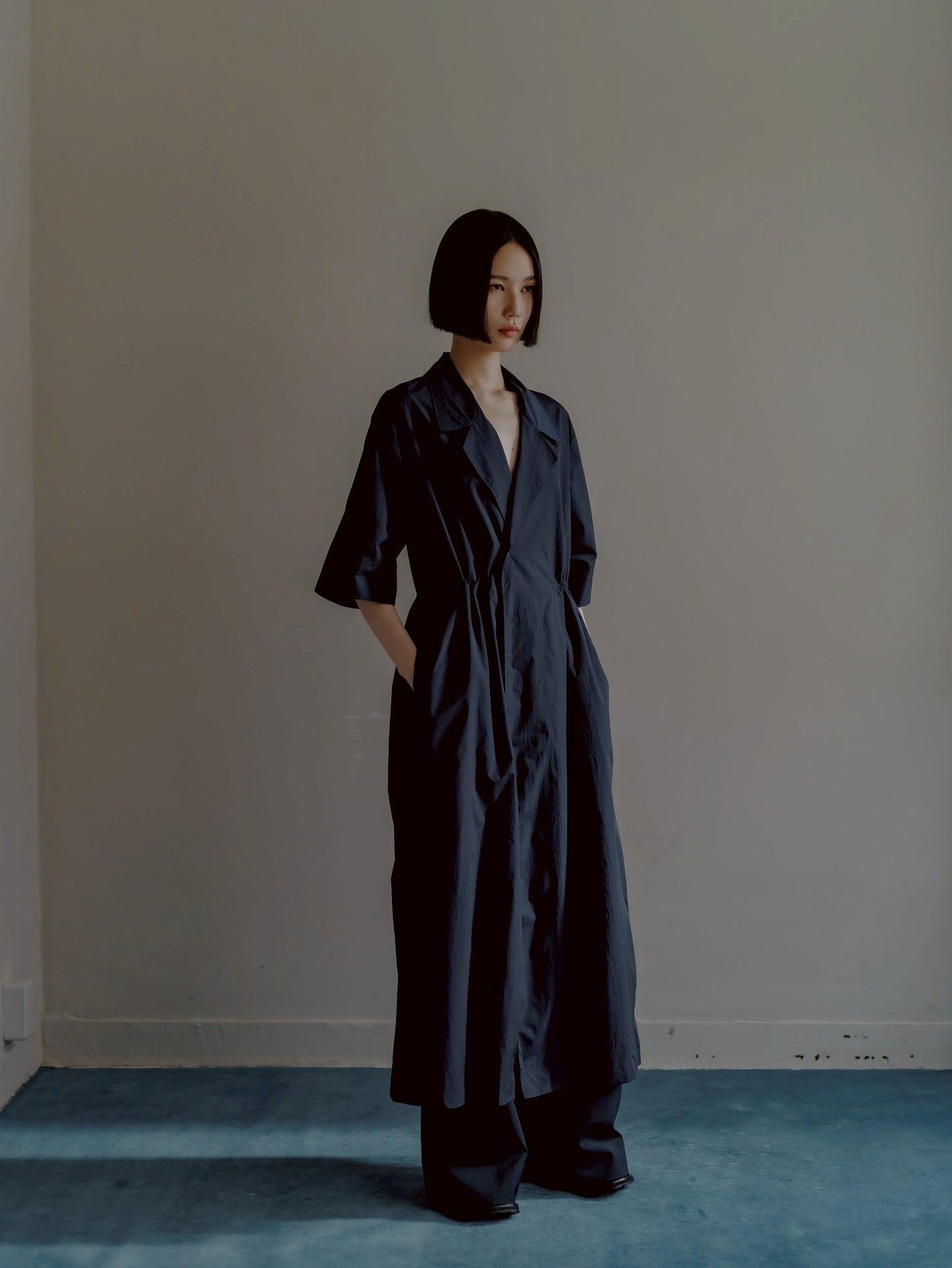half sleeve coat (navy)