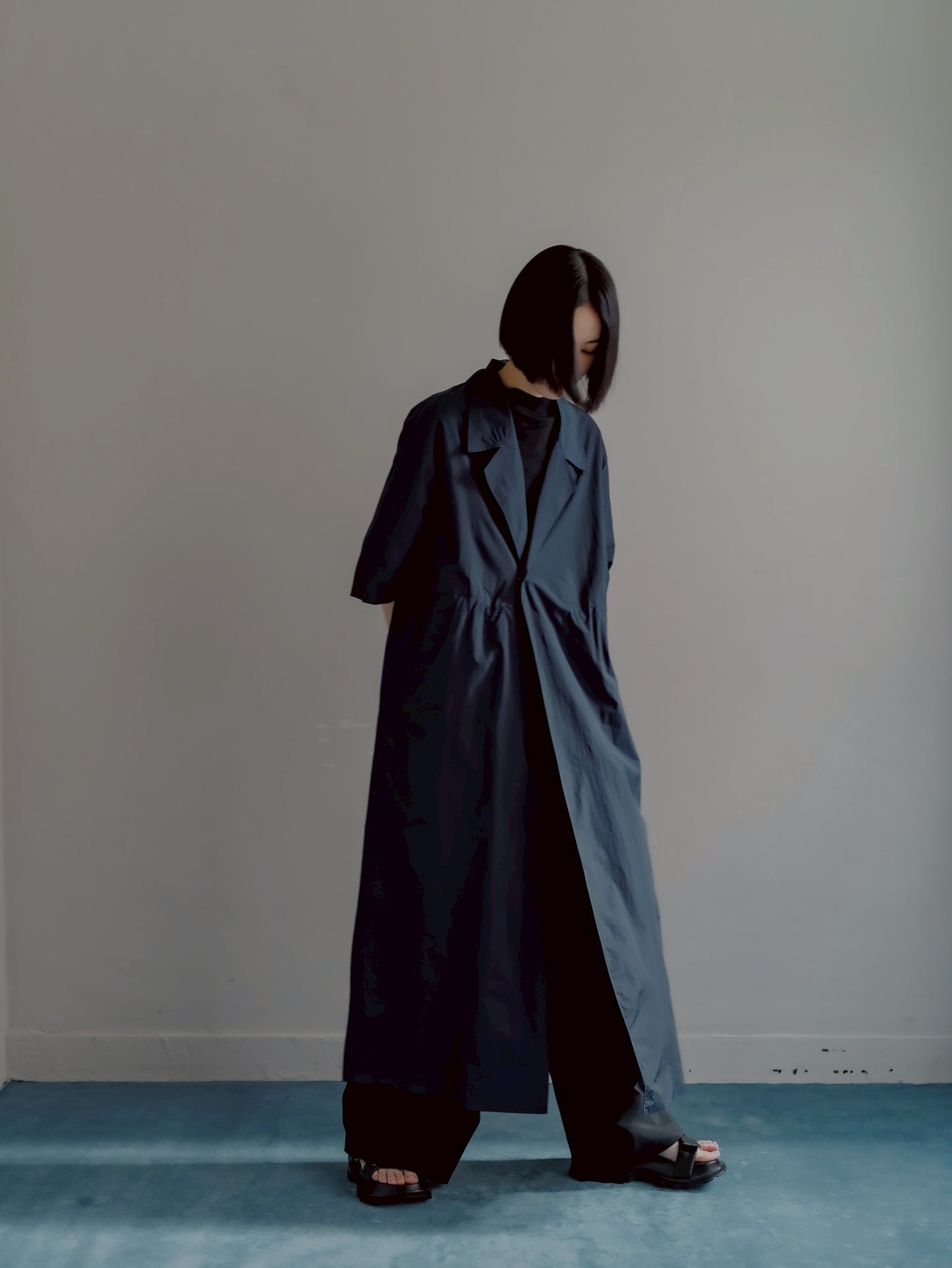 half sleeve coat (navy)