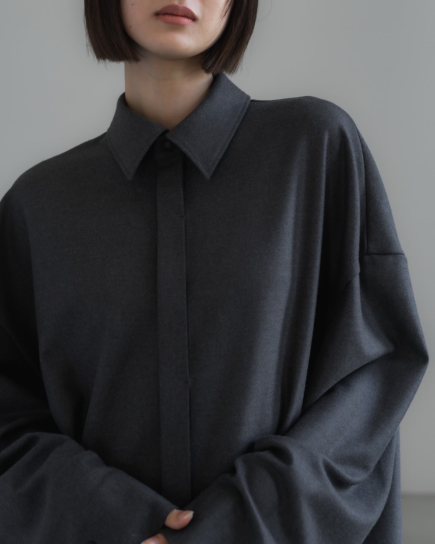 pre order / double brushed shirt (gray)