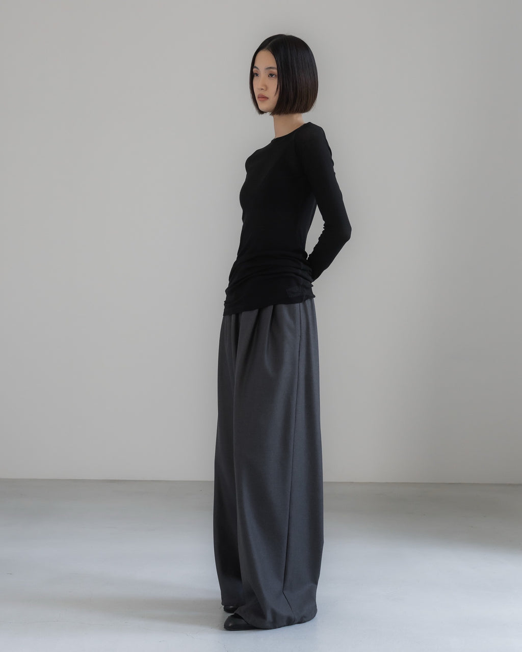 double brushed pants (gray)