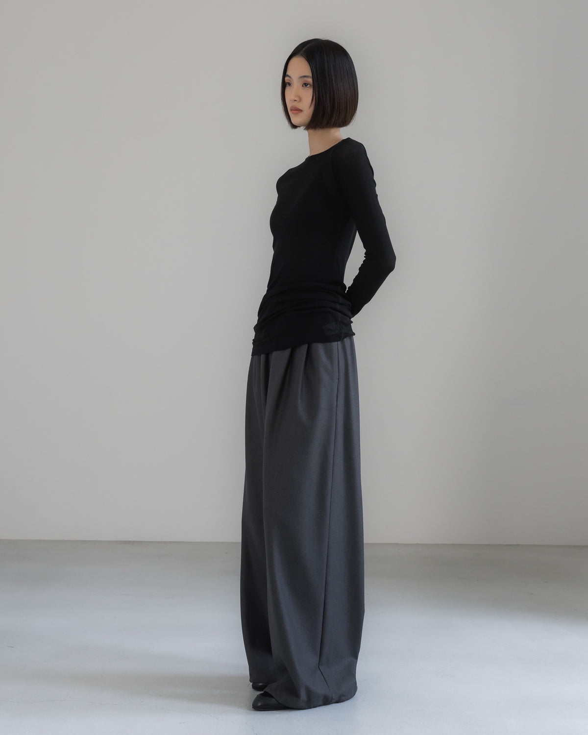 double brushed pants (gray)
