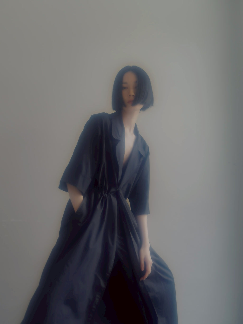 half sleeve coat (navy)