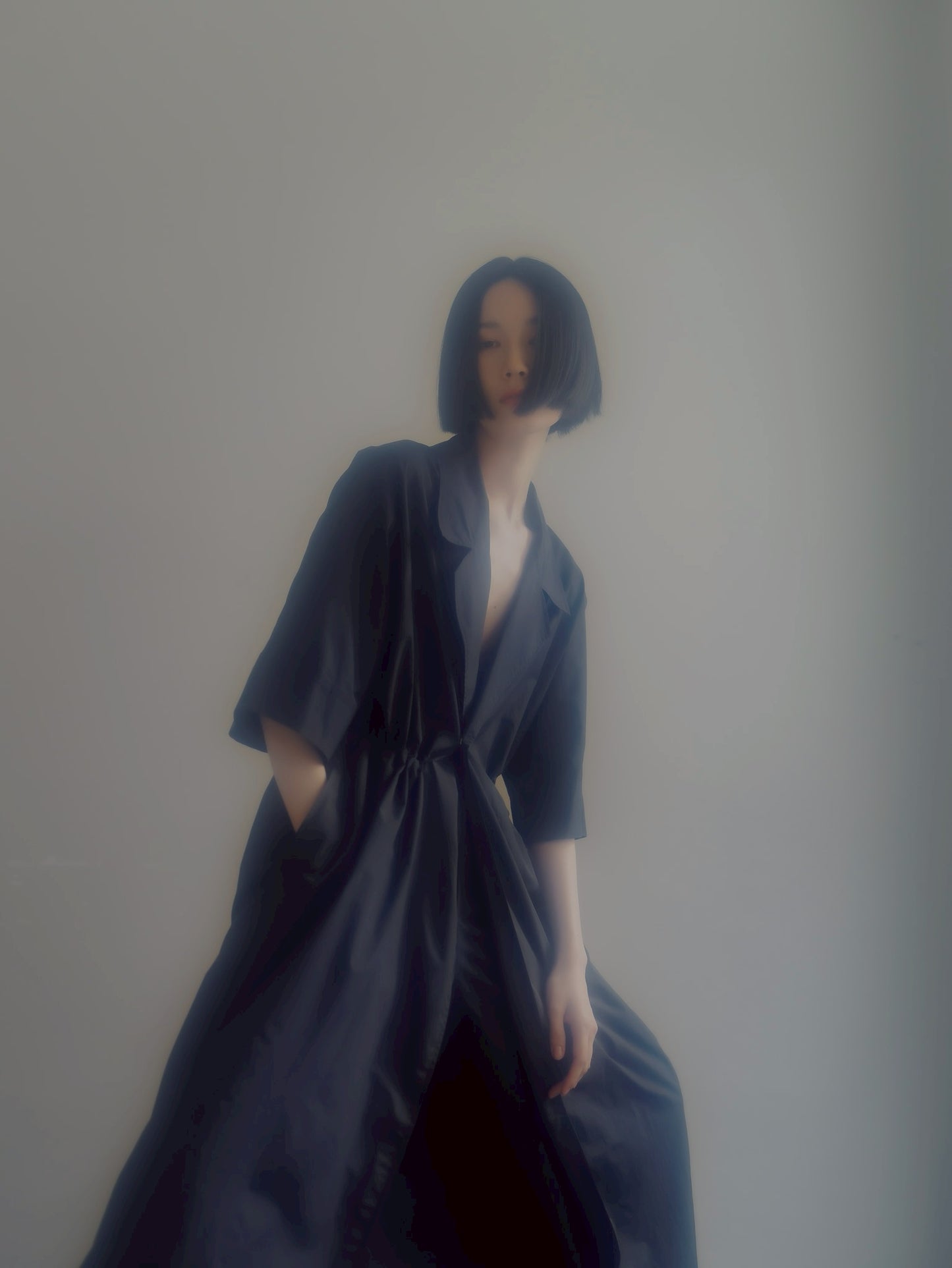 half sleeve coat (navy)