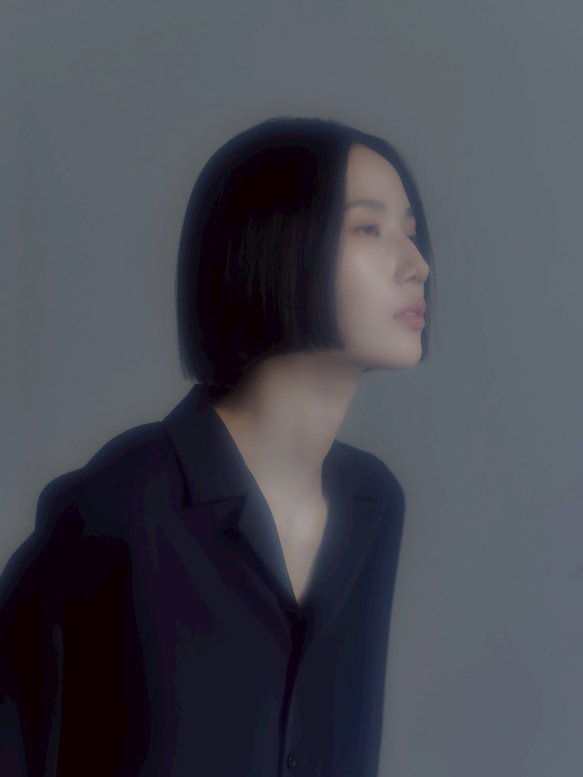 open collar shirts(navy)