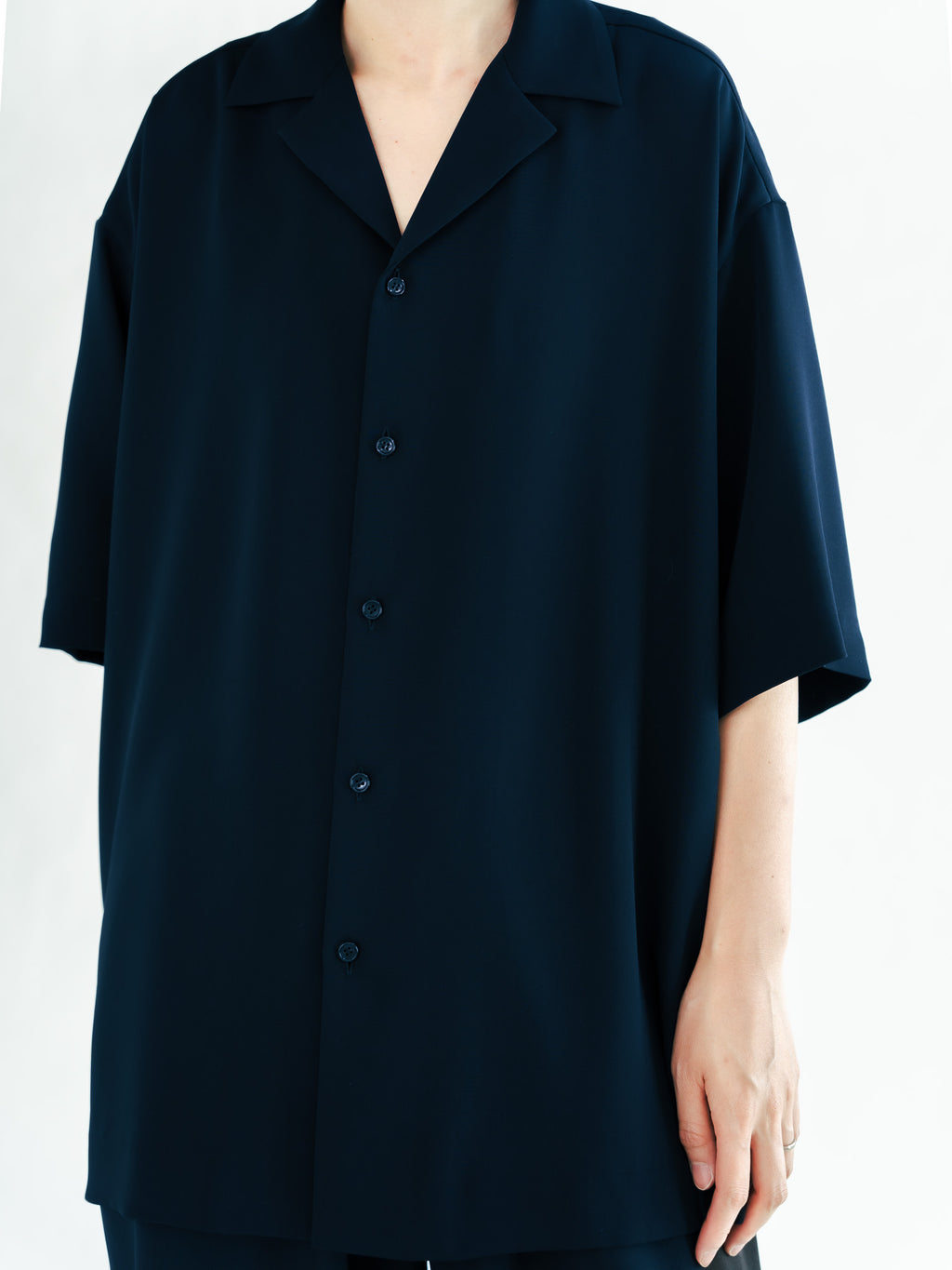 open collar shirts(navy)