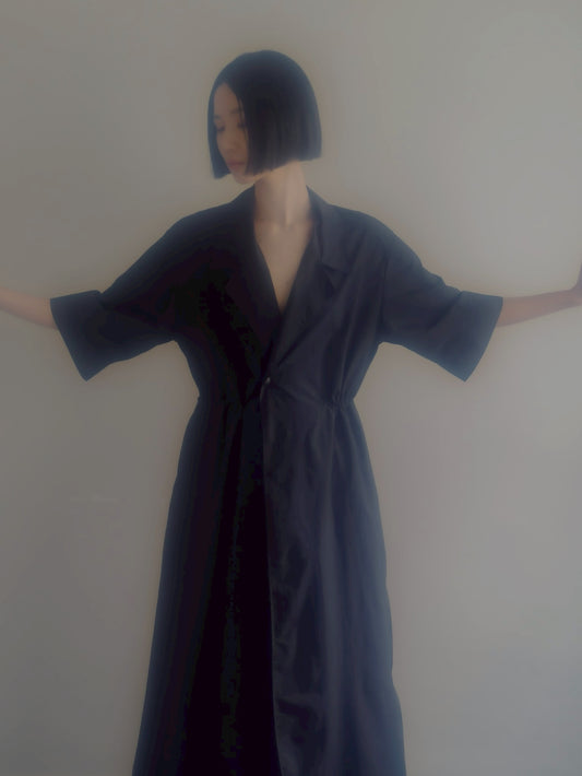 pre order / half sleeve coat (navy)