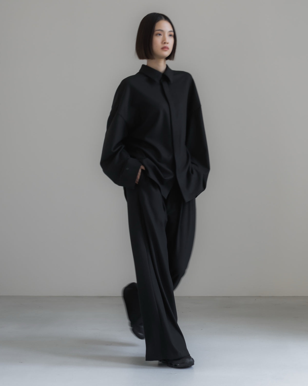 double brushed pants (black)