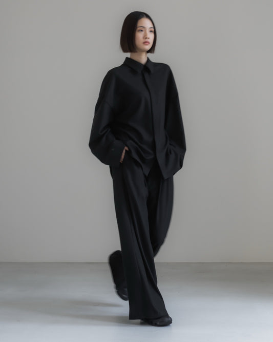 pre order / double brushed pants (black)