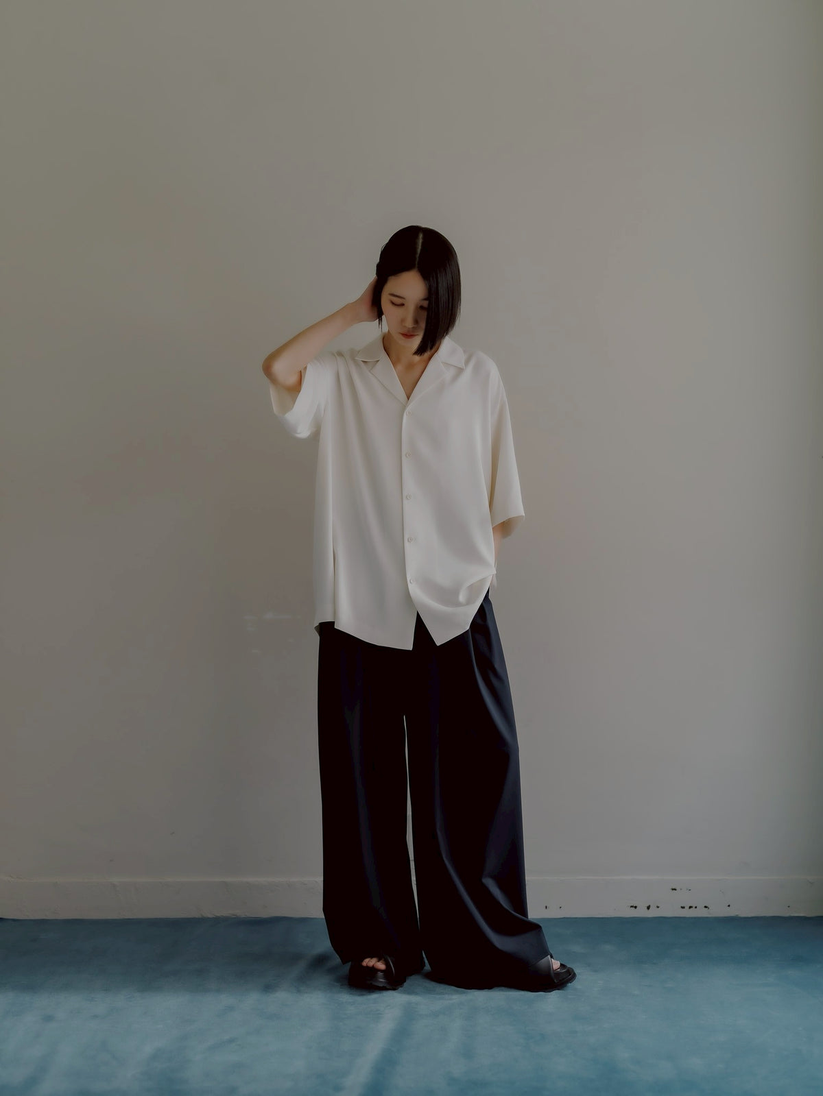 open collar shirts(white)