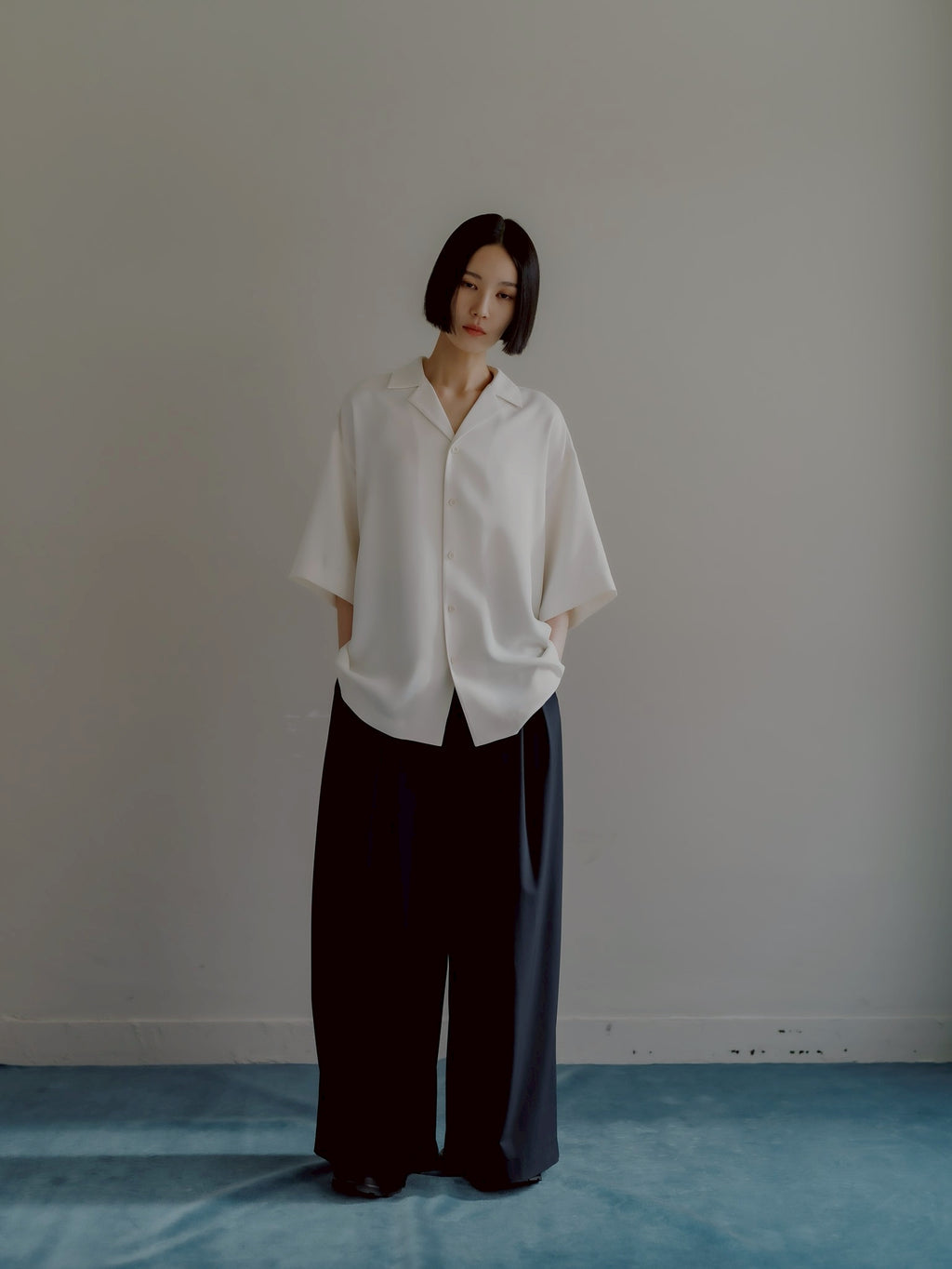 open collar shirts(white)