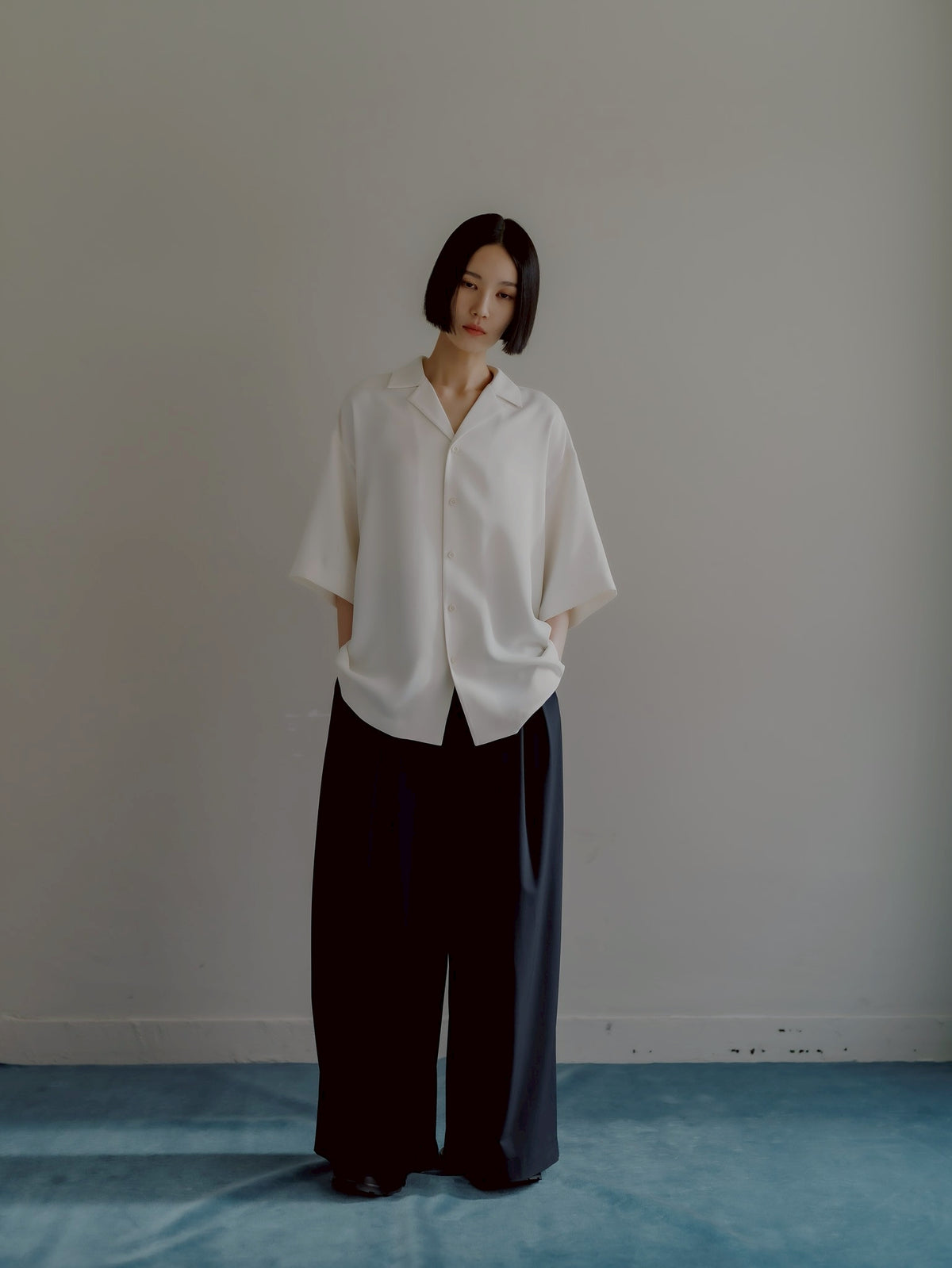 open collar shirts(white)