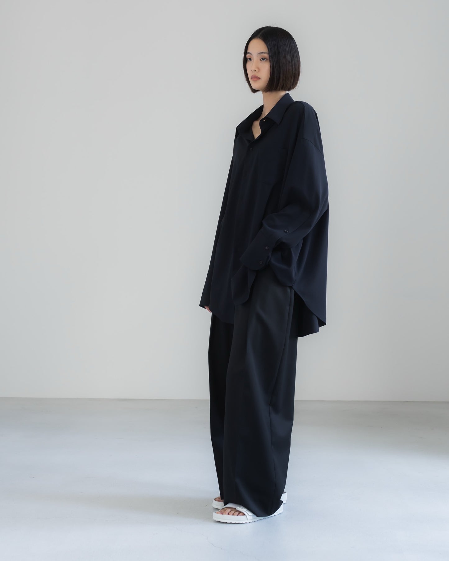 pre order / double brushed shirt (black)