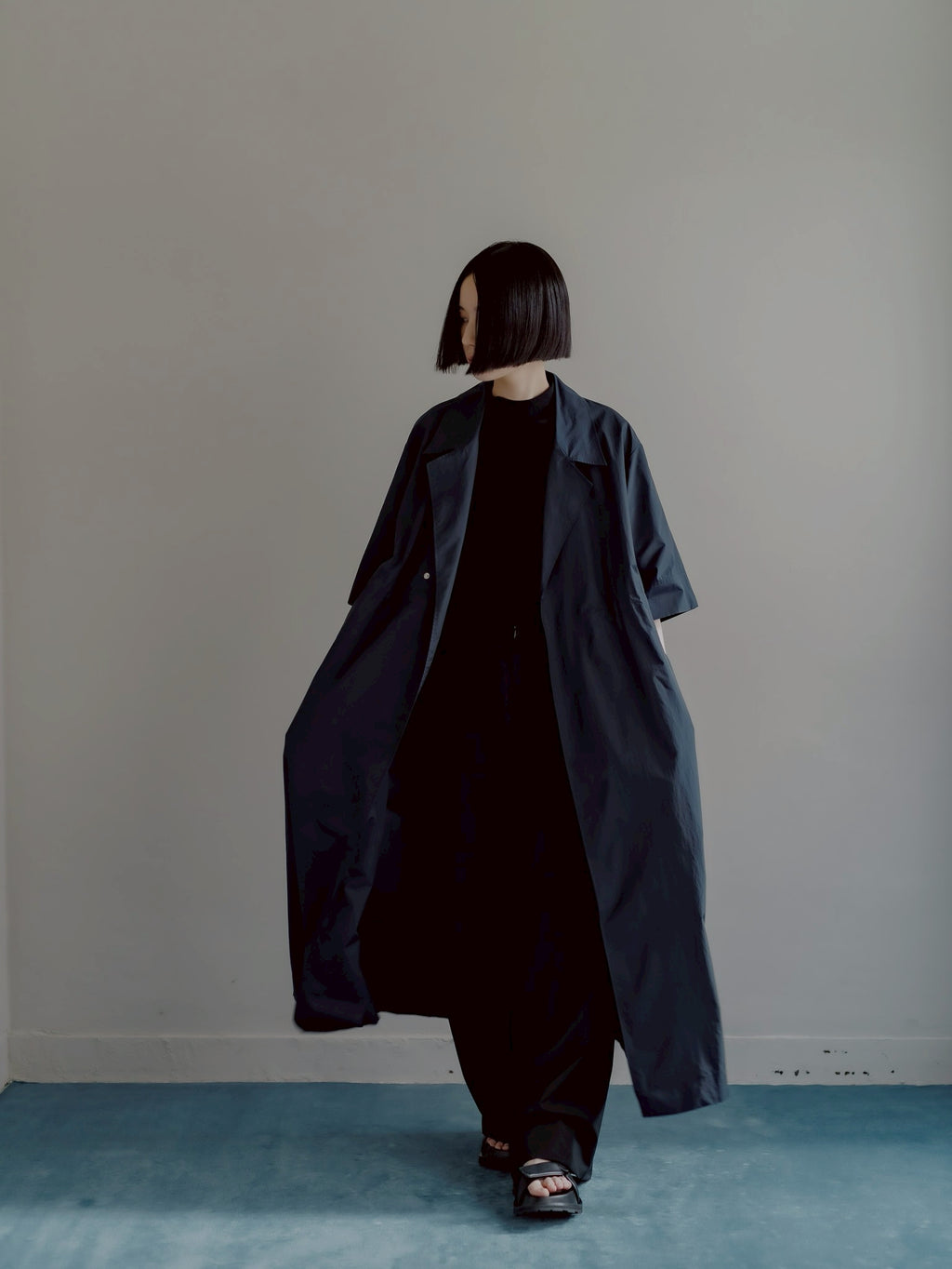 half sleeve coat (navy)