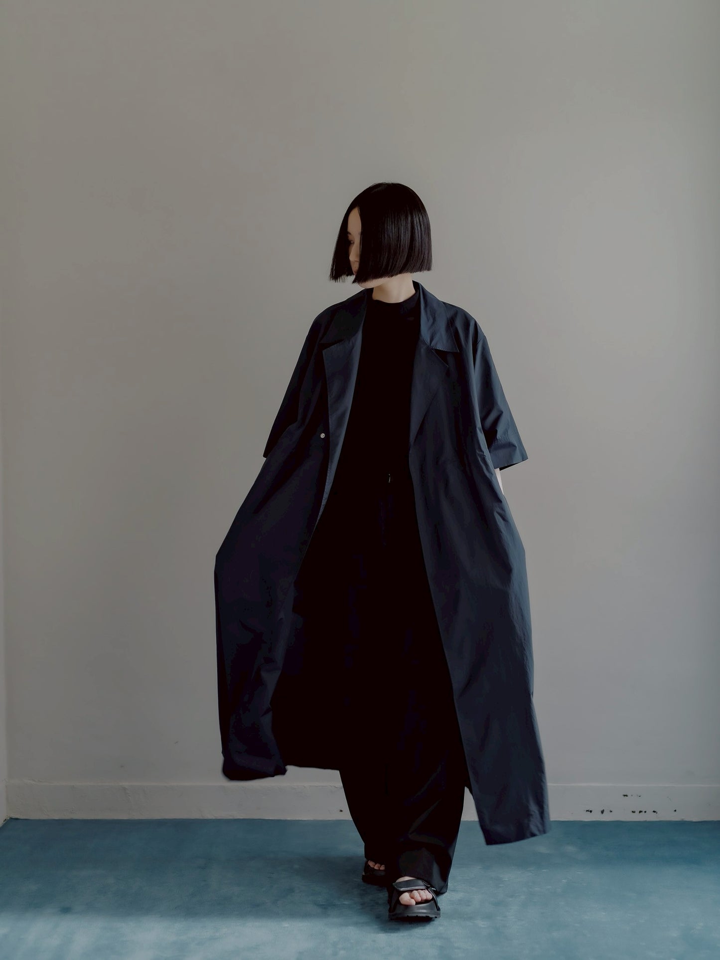 half sleeve coat (navy)