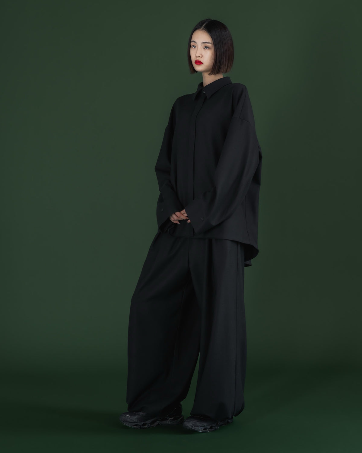 double brushed pants (black)
