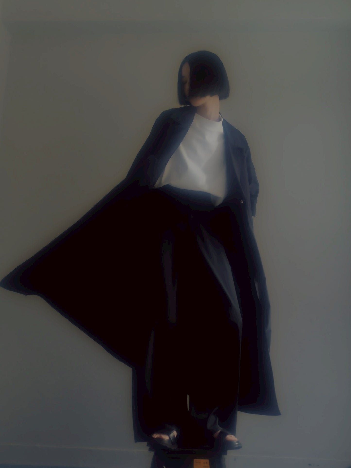 half sleeve coat (navy)