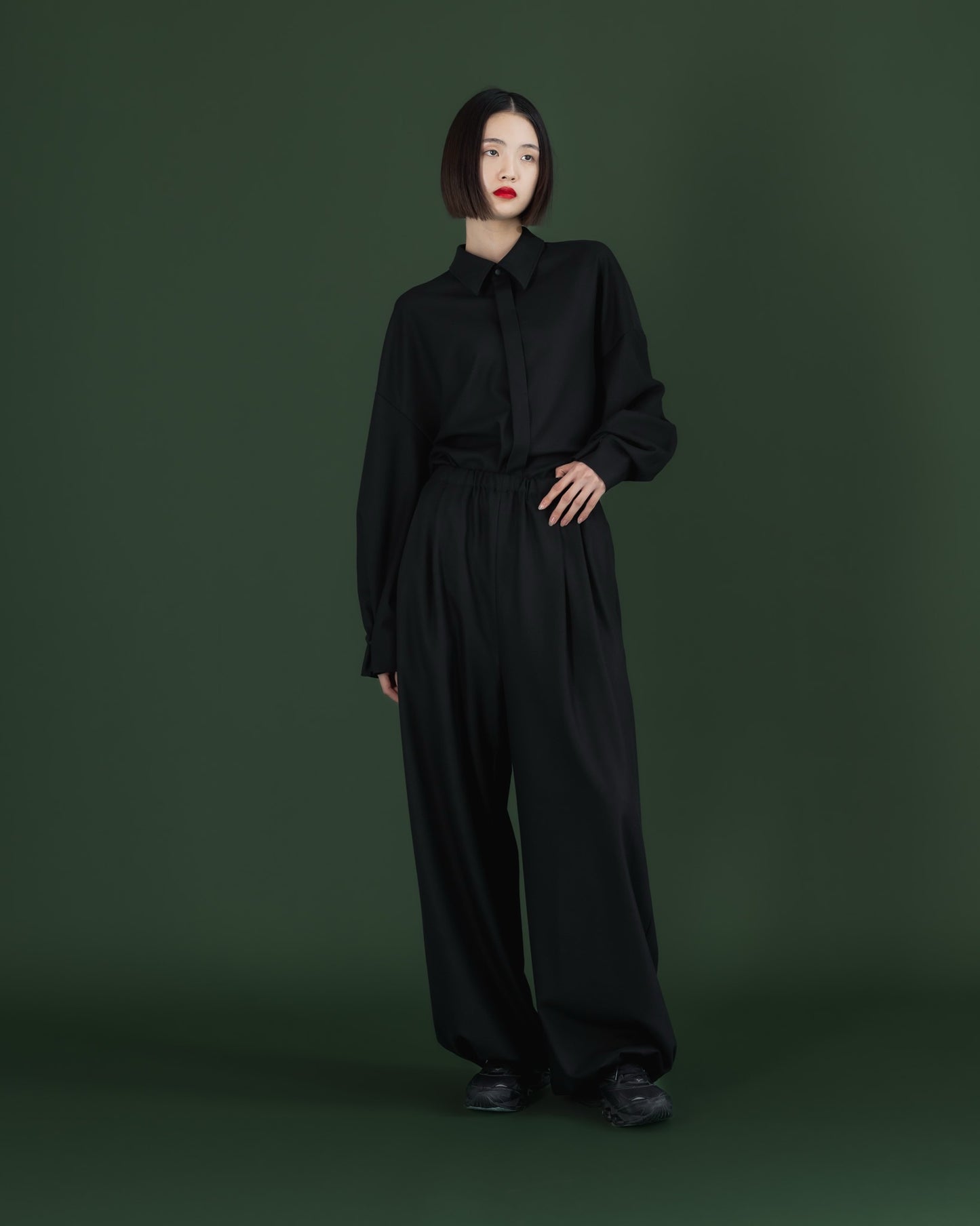 pre order / double brushed shirt (black)