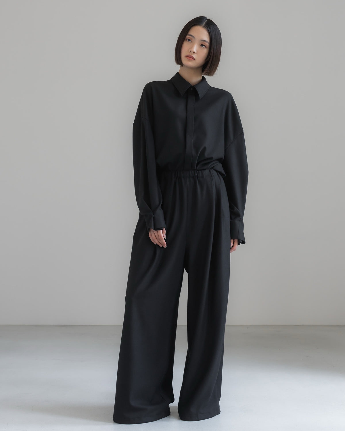 double brushed pants (black)