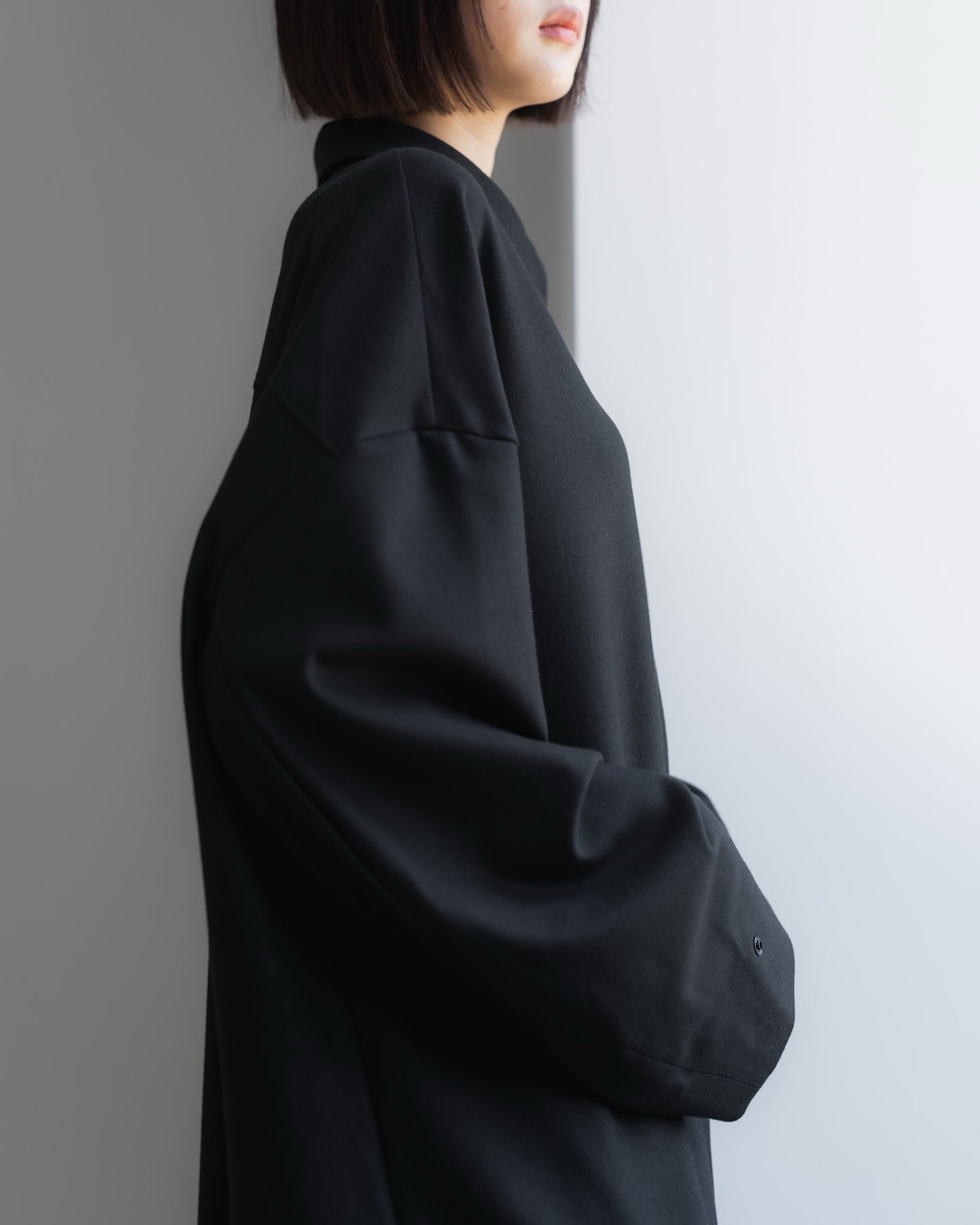 pre order / double brushed shirt (black)