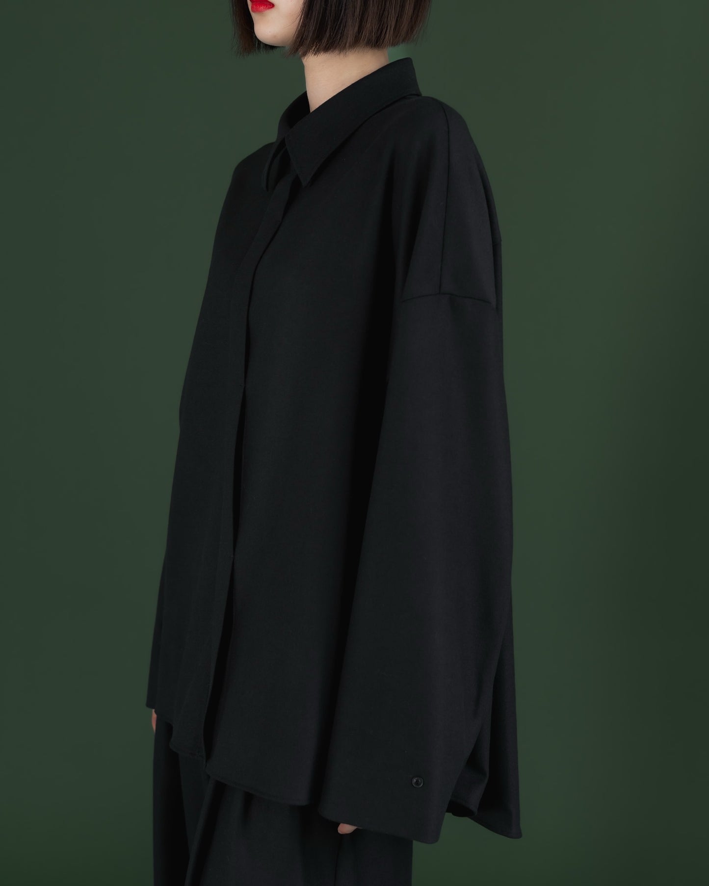 pre order / double brushed shirt (black)