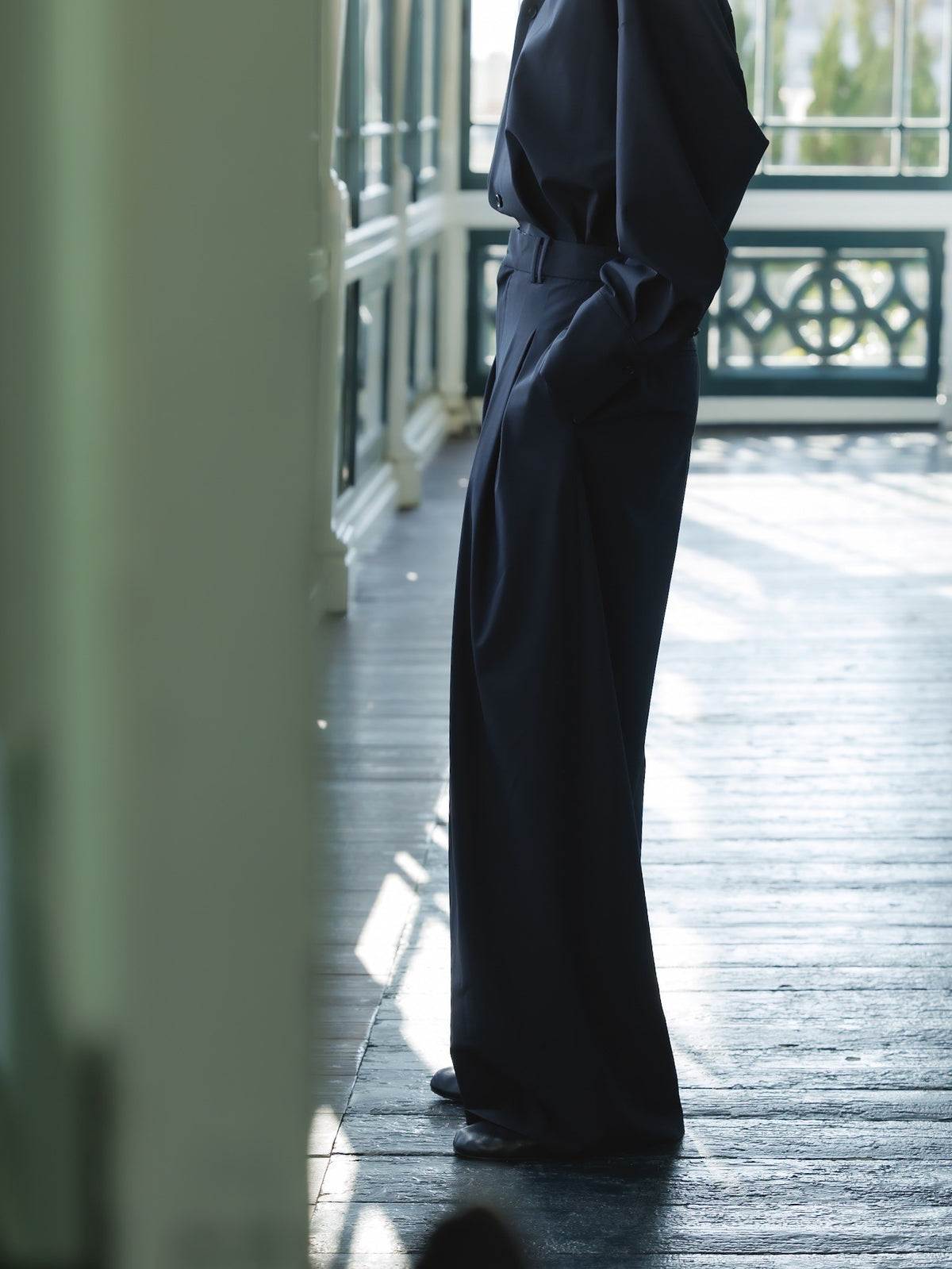 2tuck so wide pants (navy)