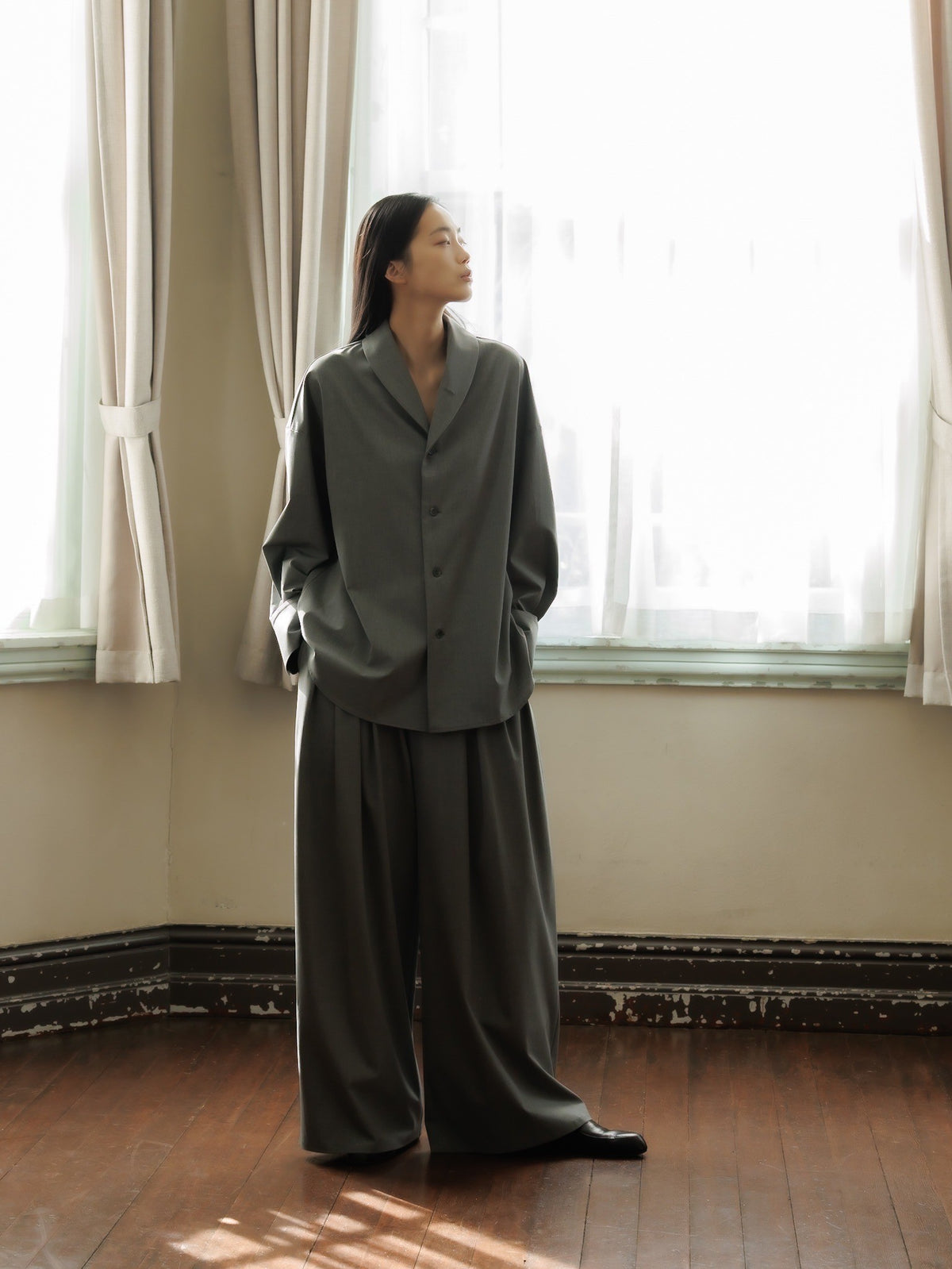 2tuck so wide pants (gray)