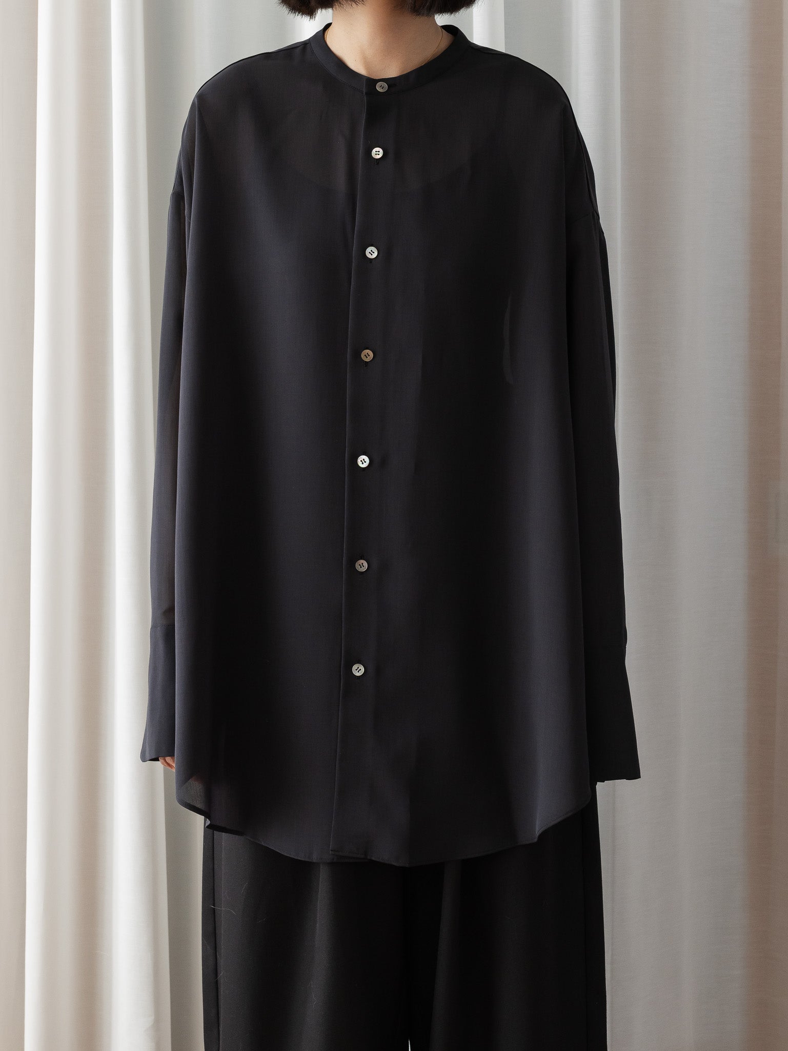 完売品！the phos calm air shirt(navy) calm air shirt(navy) – the phos.online
