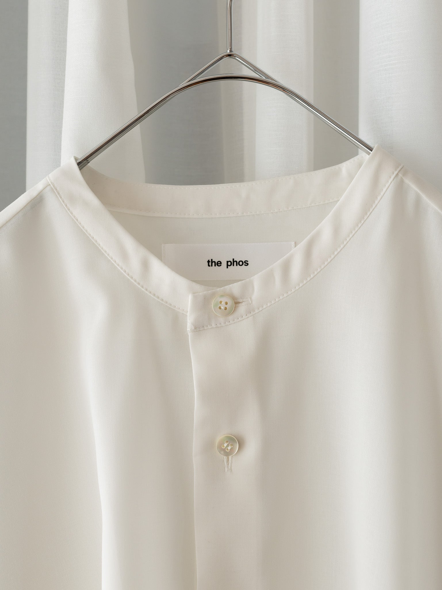 the phos open collar shirts （white） the phos open collar shirts